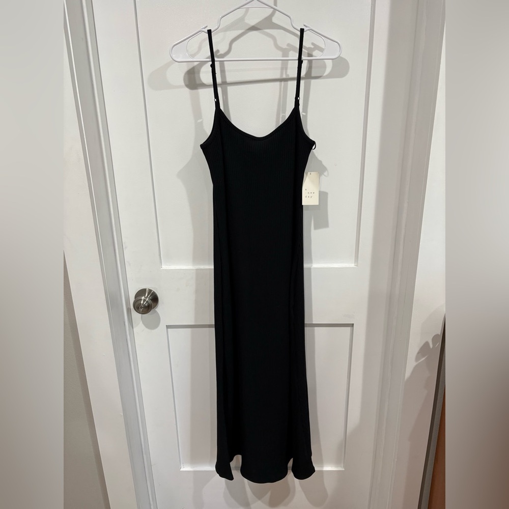 A New Day Black Ribbed Maxi Dress
